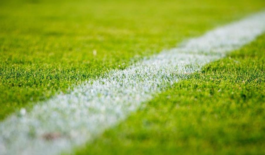 White line on a football pitch