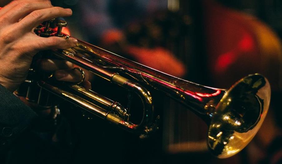 Person playing a trumpet